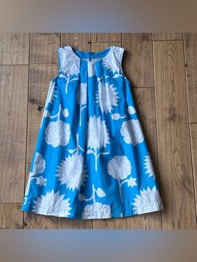 Mini Boden Blue Sleeveless Floral Print Dress size 7-8